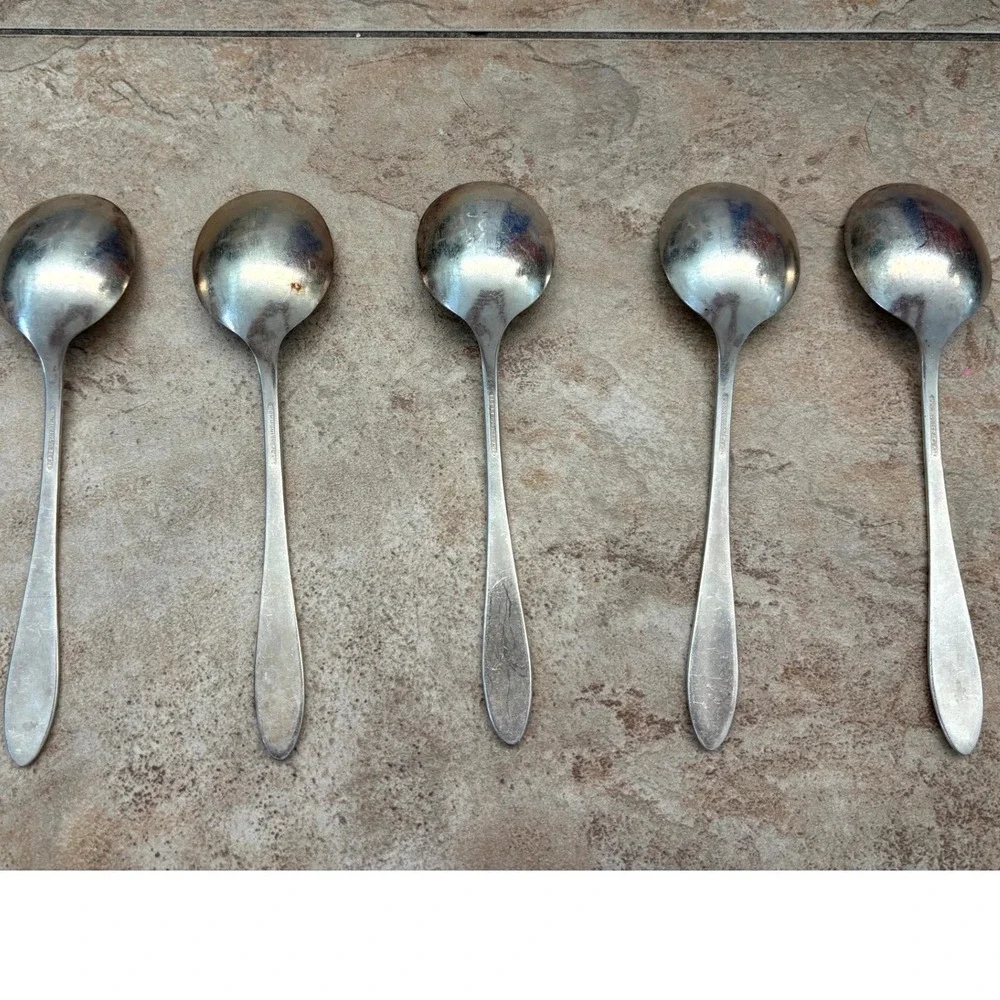 Vintage Community Plate Lady Hamilton Silver Plated Spoons Set of 5 Oneida 1932
